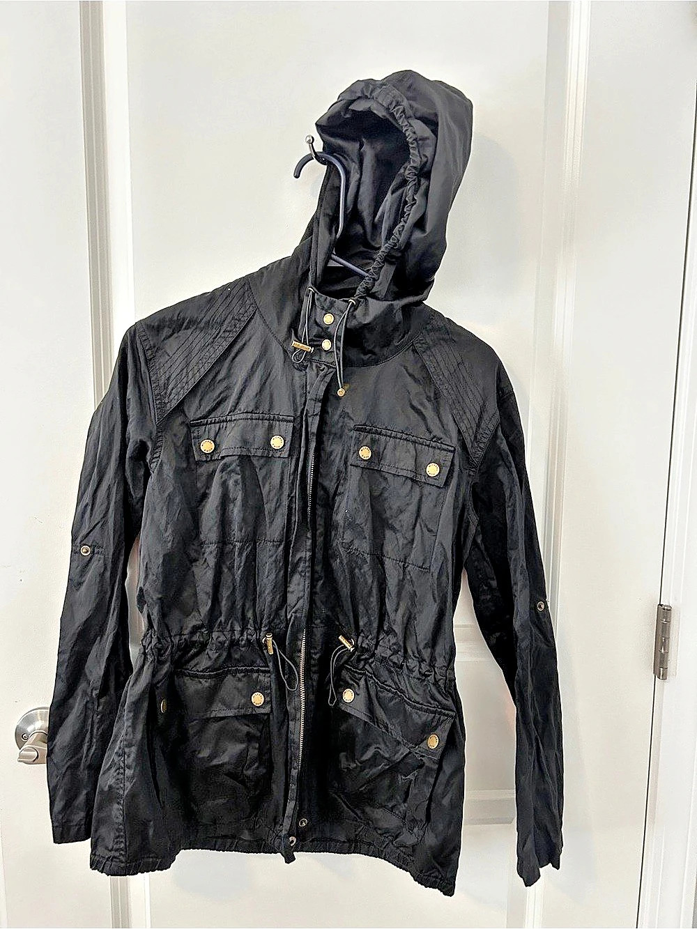 Michael Kors Hooded Utility Anorak Jacket in Black